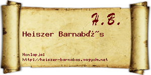 Heiszer Barnabás névjegykártya