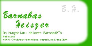 barnabas heiszer business card